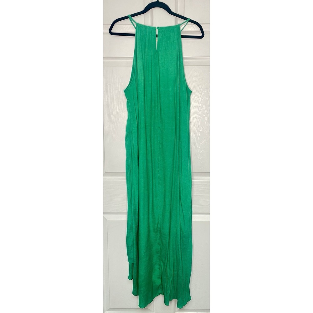 Mlle Gabriella Womens 1X Kelly Green Halter Maxi Dress Resort Wear Classic - Picture 4 of 8
